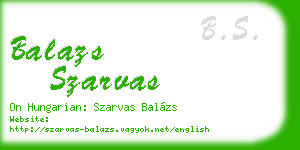 balazs szarvas business card